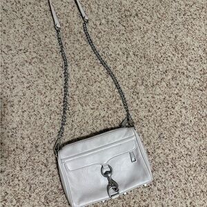 Rebecca Minkoff Cream Crossbody Bag with Silver Chain
